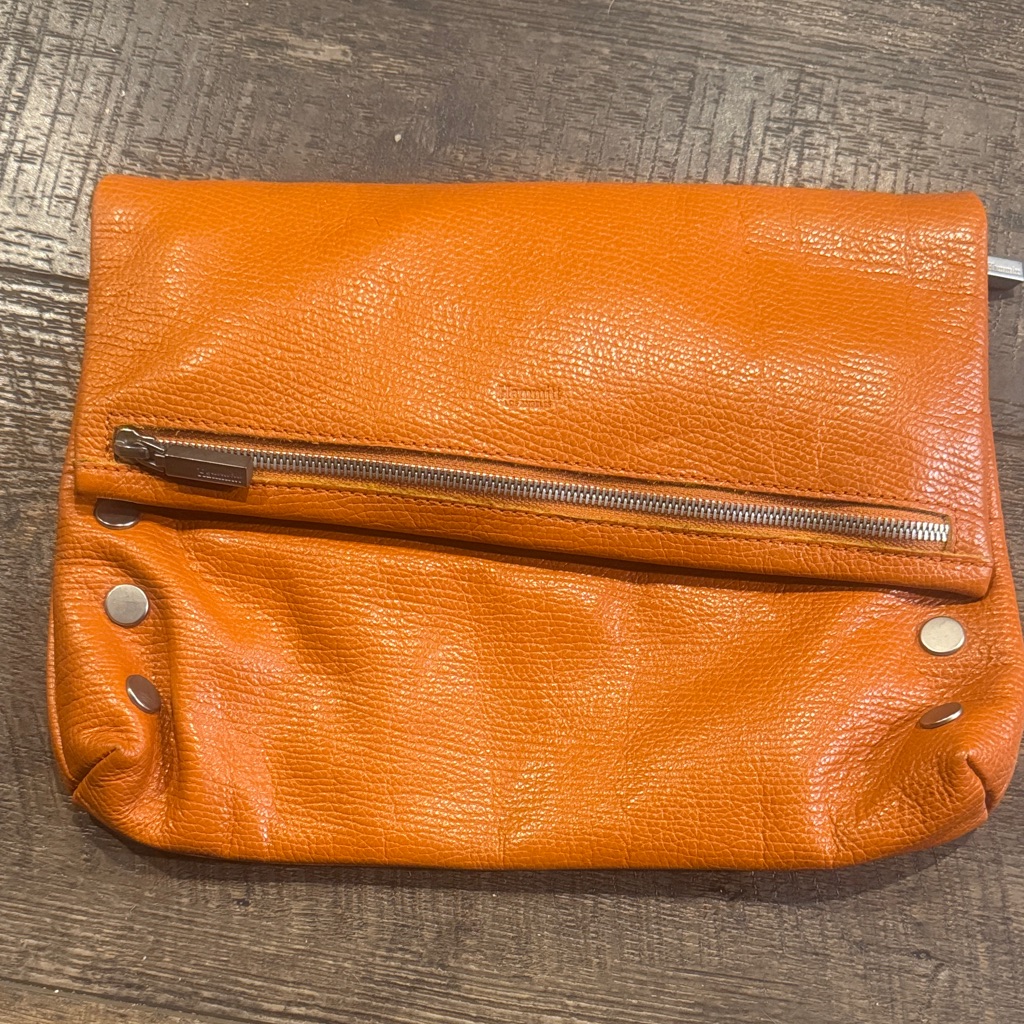 Hammitt Orange Leather Clutch